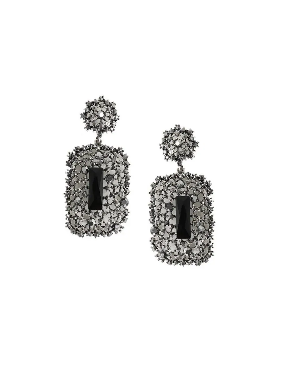 Серьги-подвески с геометрическим кластером из камней Stone Intricate Cluster Geometric Drop SOHI — изображение 1 из 5