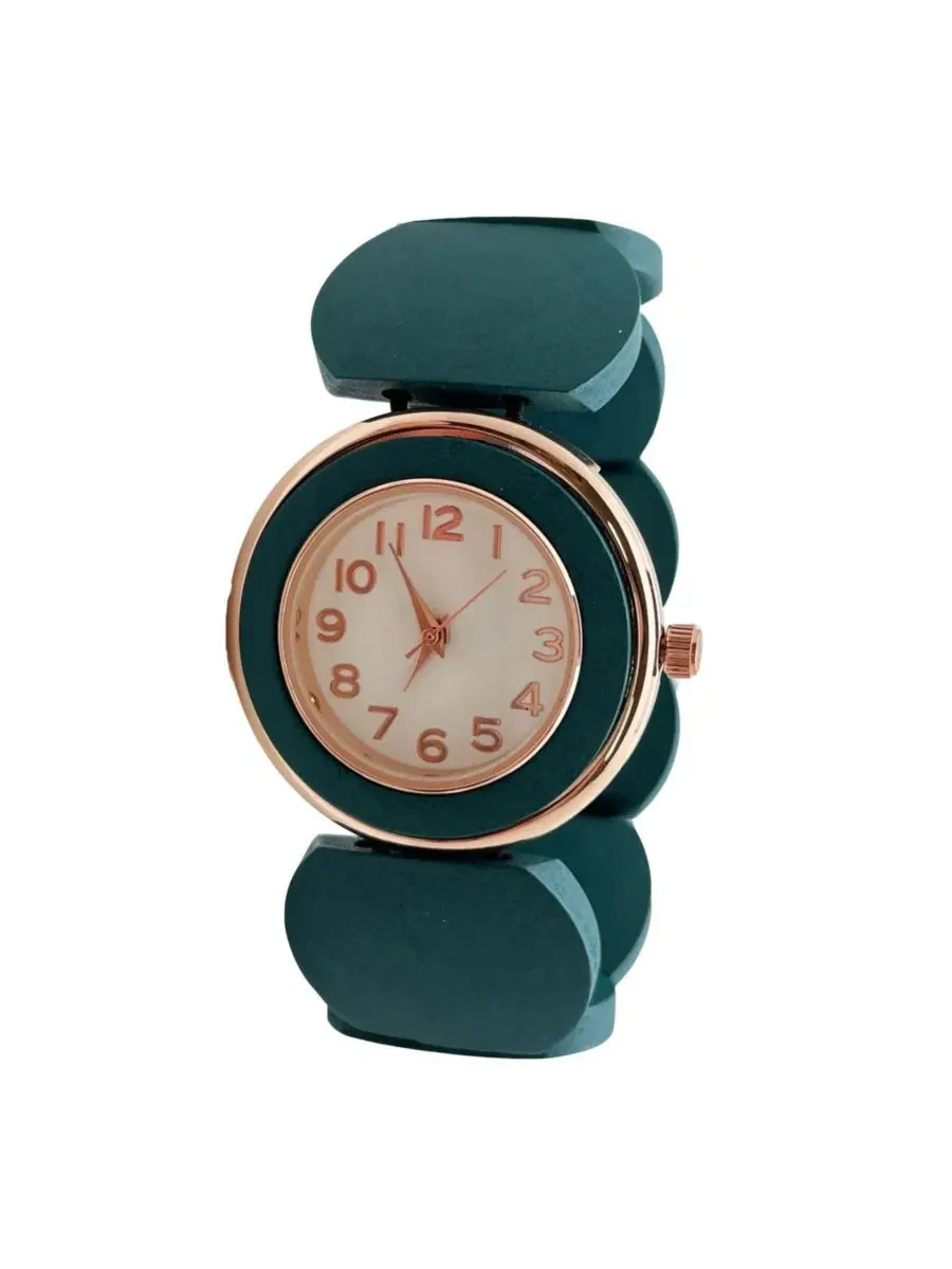 Часы женские с деревянным браслетом Turquoise Stretch Wooden Watch Olivia Pratt — изображение 1 из 3, оттенок бирюзовый