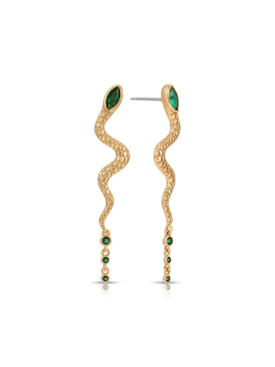Серьги-змеи Serpentina — изображение 1 из 4, оттенок зеленый