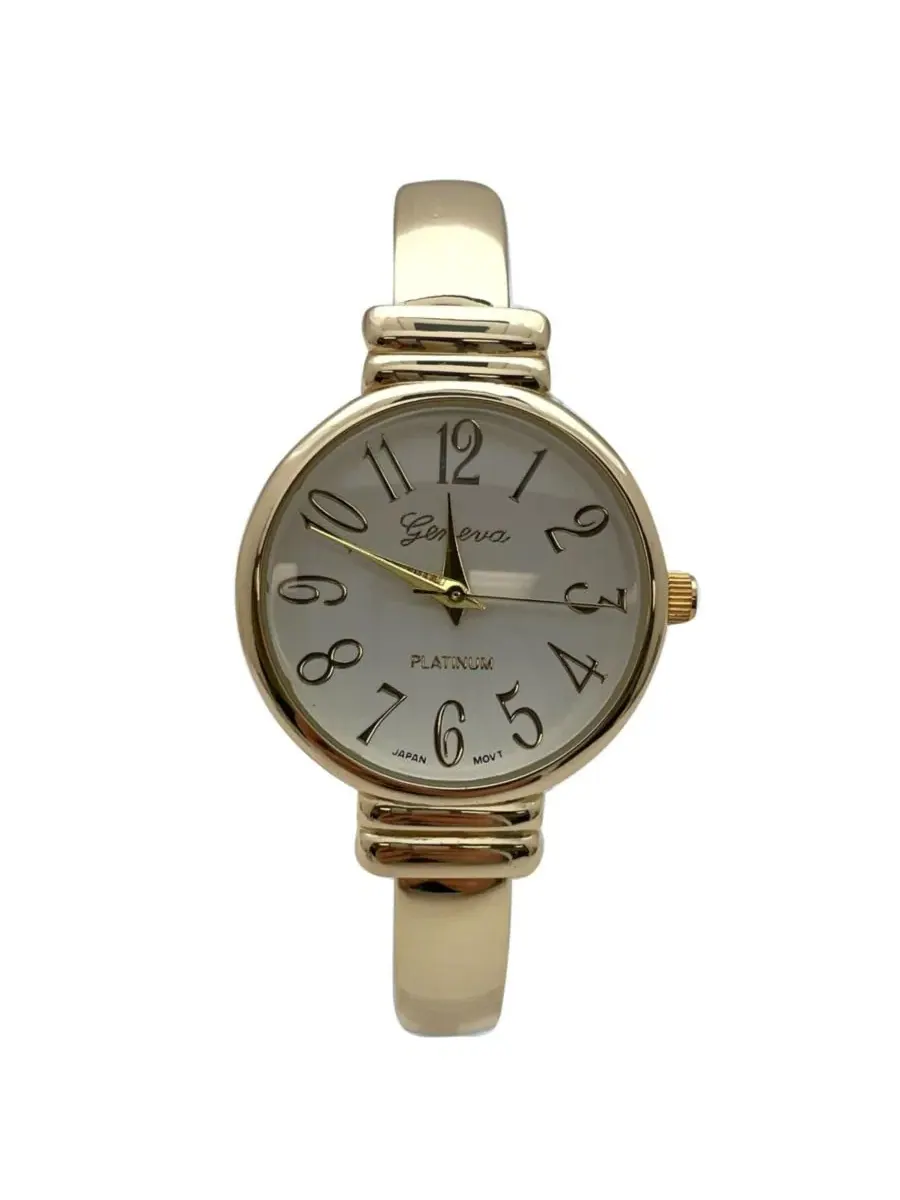 Женские часы с металлическим браслетом-обручем, модель Metallic Everyday Minimalist Bangle Olivia — изображение 1 из 3