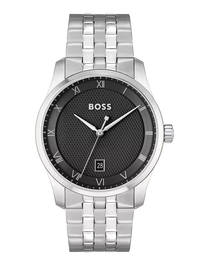 Мужские часы Principle Quartz Basic Calendar из нержавеющей стали серебристого цвета, 41 мм Hugo — изображение 1 из 3