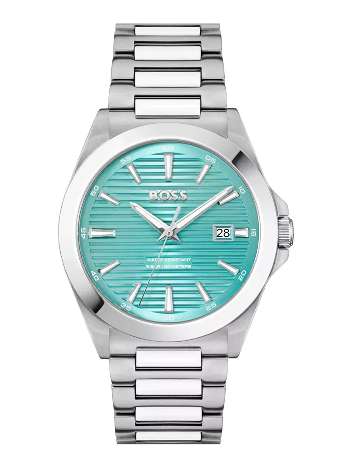 Мужские часы Strike Quartz Basic Calendar из нержавеющей стали, 41 мм Hugo Boss — изображение 1 из 3
