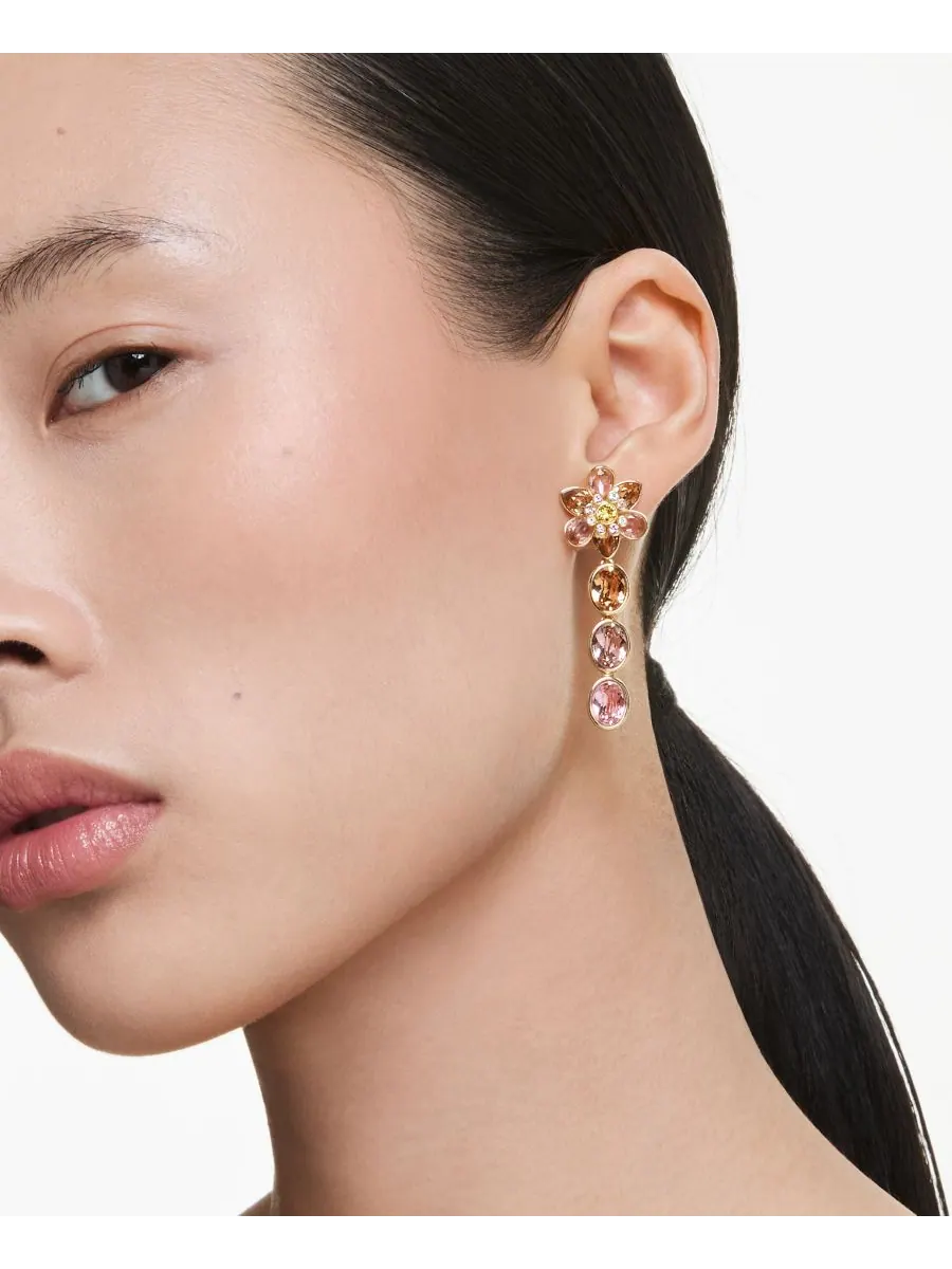 Серьги-подвески Idyllia с позолоченным покрытием Swarovski — изображение 5 из 5, оттенок розовый