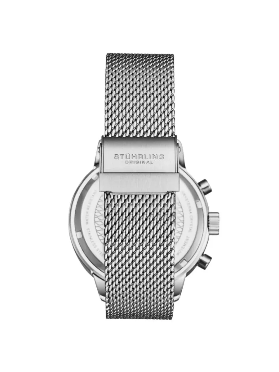 Мужские кварцевые хронографы Chronoport 4082, 44 мм, из нержавеющей стали Stuhrling — изображение 2 из 4, оттенок синий
