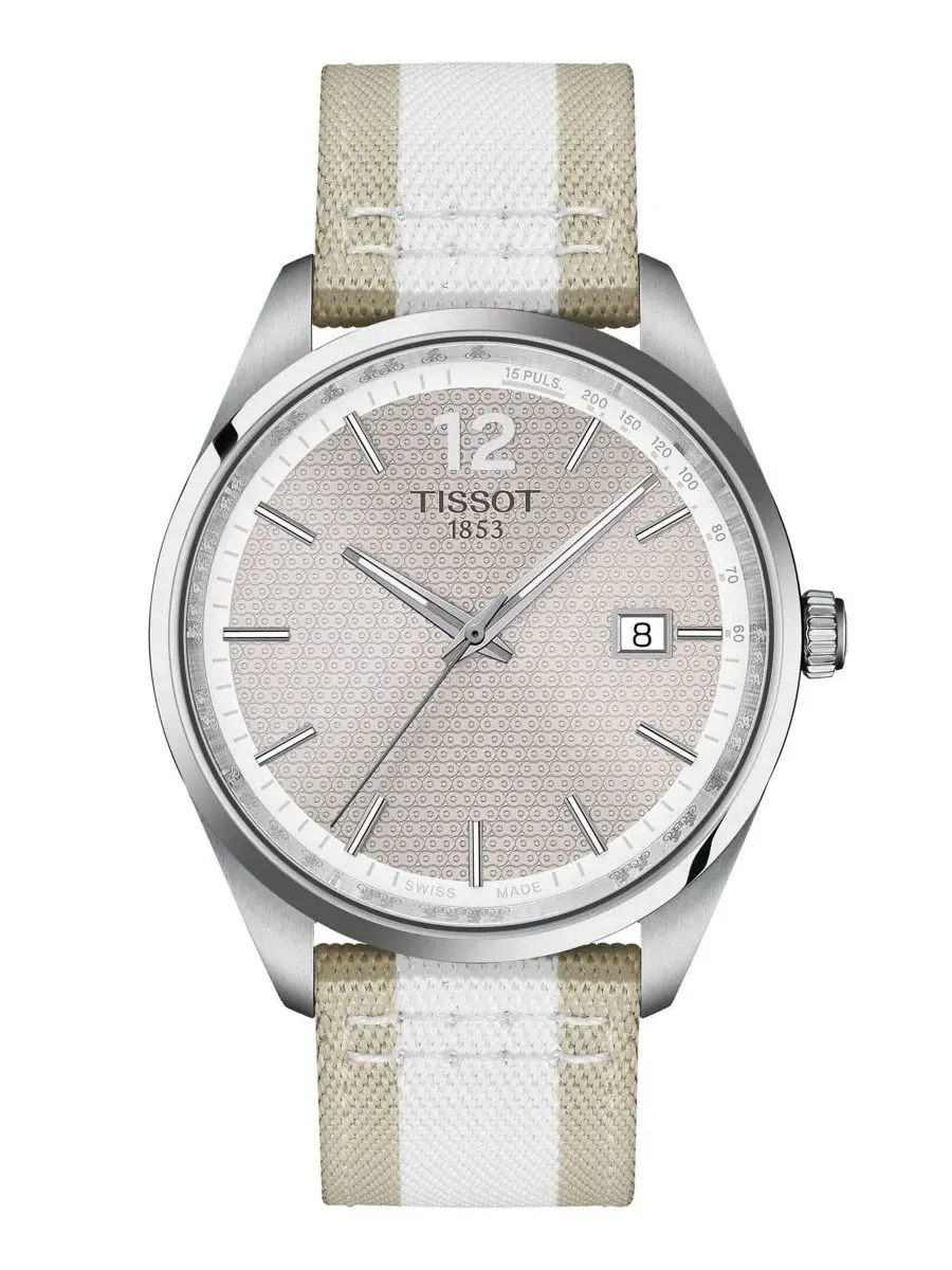 Наручные часы 40 мм с биколор-ремешком, модель PR 100 Cycling Edition Tissot — изображение 1 из 6, оттенок серый