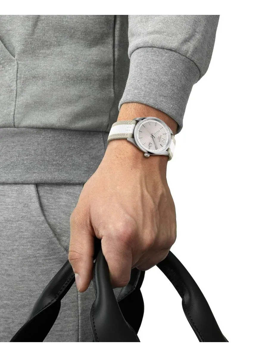 Наручные часы 40 мм с биколор-ремешком, модель PR 100 Cycling Edition Tissot — изображение 4 из 6, оттенок серый