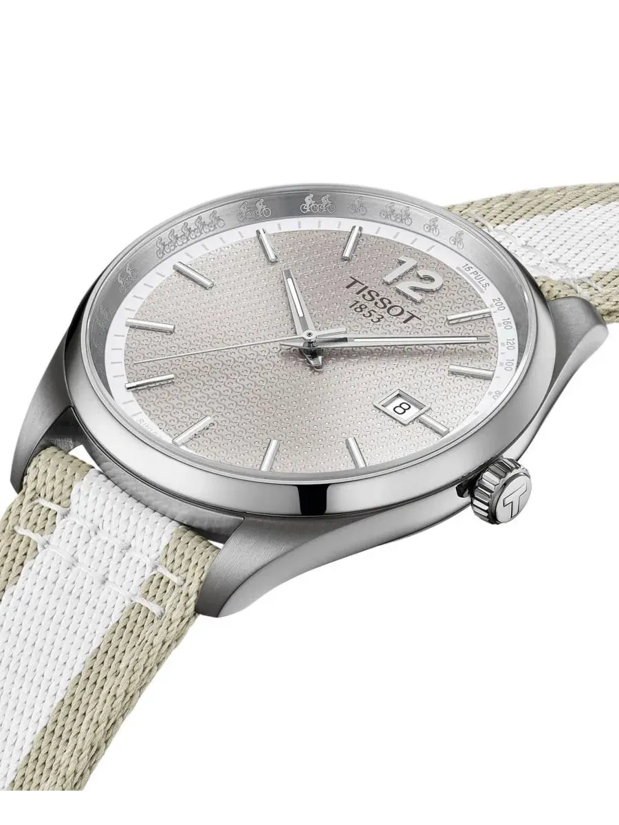 Наручные часы 40 мм с биколор-ремешком, модель PR 100 Cycling Edition Tissot — изображение 5 из 6, оттенок серый