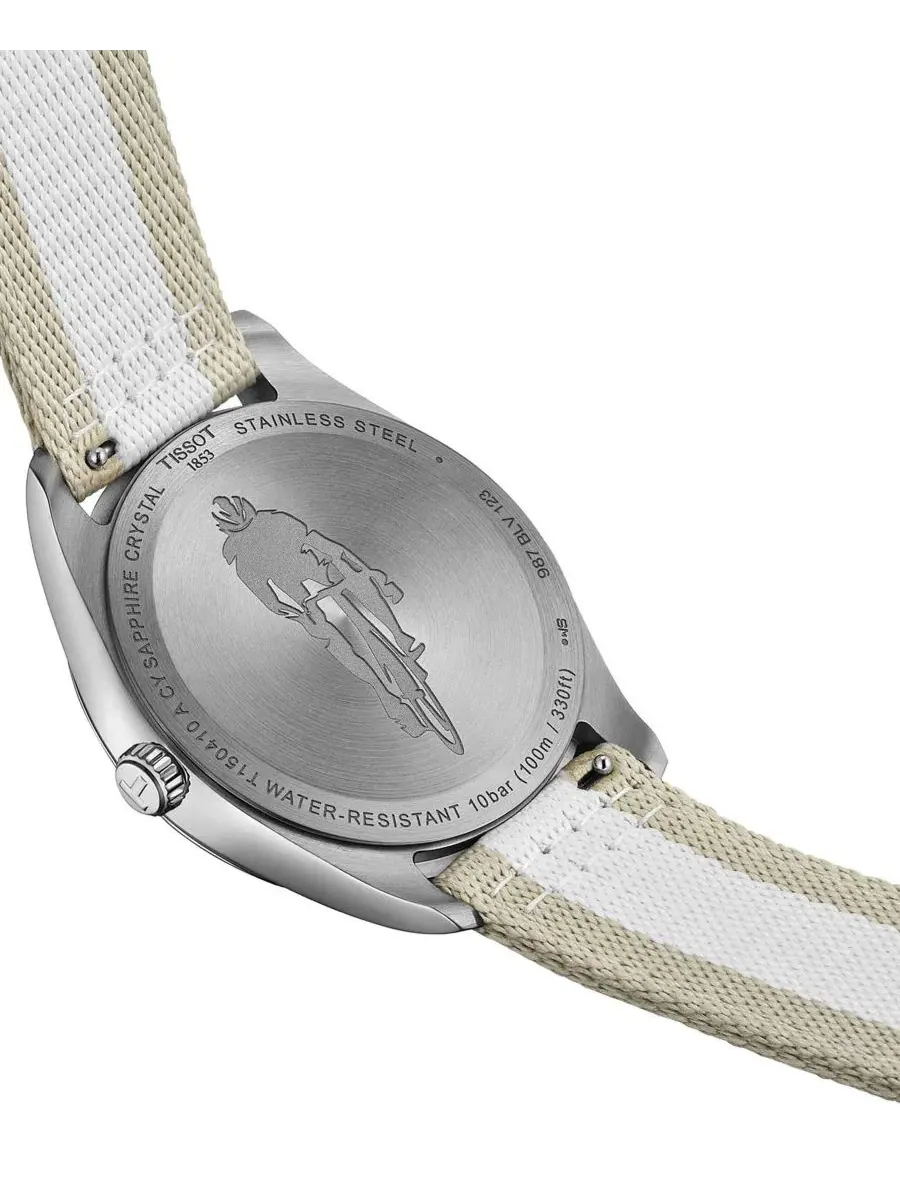 Наручные часы 40 мм с биколор-ремешком, модель PR 100 Cycling Edition Tissot — изображение 6 из 6, оттенок серый
