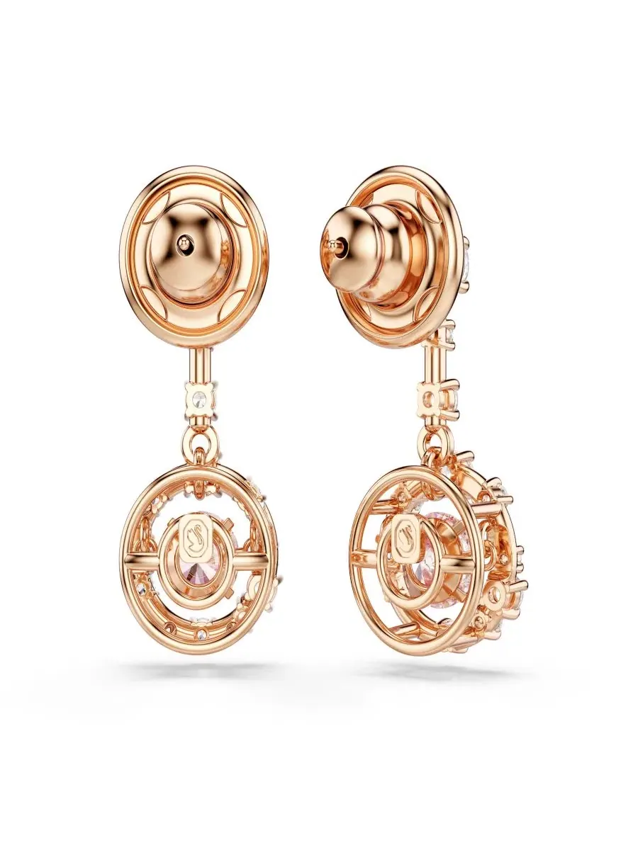 Серьги-подвески с кристаллами Swarovski — изображение 4 из 5, оттенок розовый золотистый