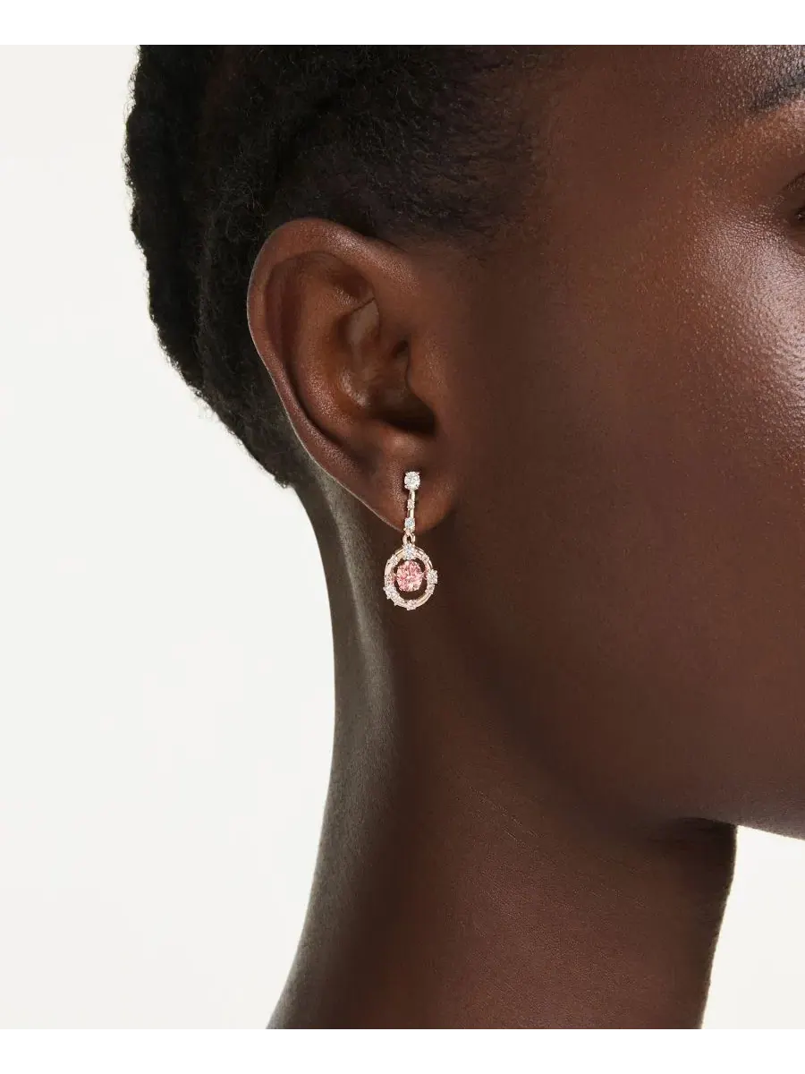Серьги-подвески с кристаллами Swarovski — изображение 5 из 5, оттенок розовый золотистый