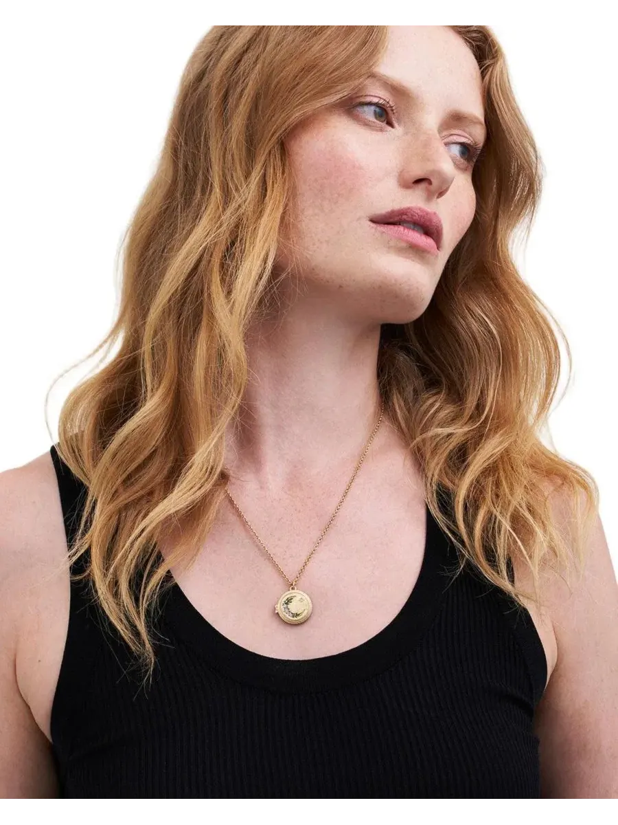 Кулон-медальон Nightshade Moon Gold Locket Chain Necklace Fable England — изображение 2 из 3, оттенок золото
