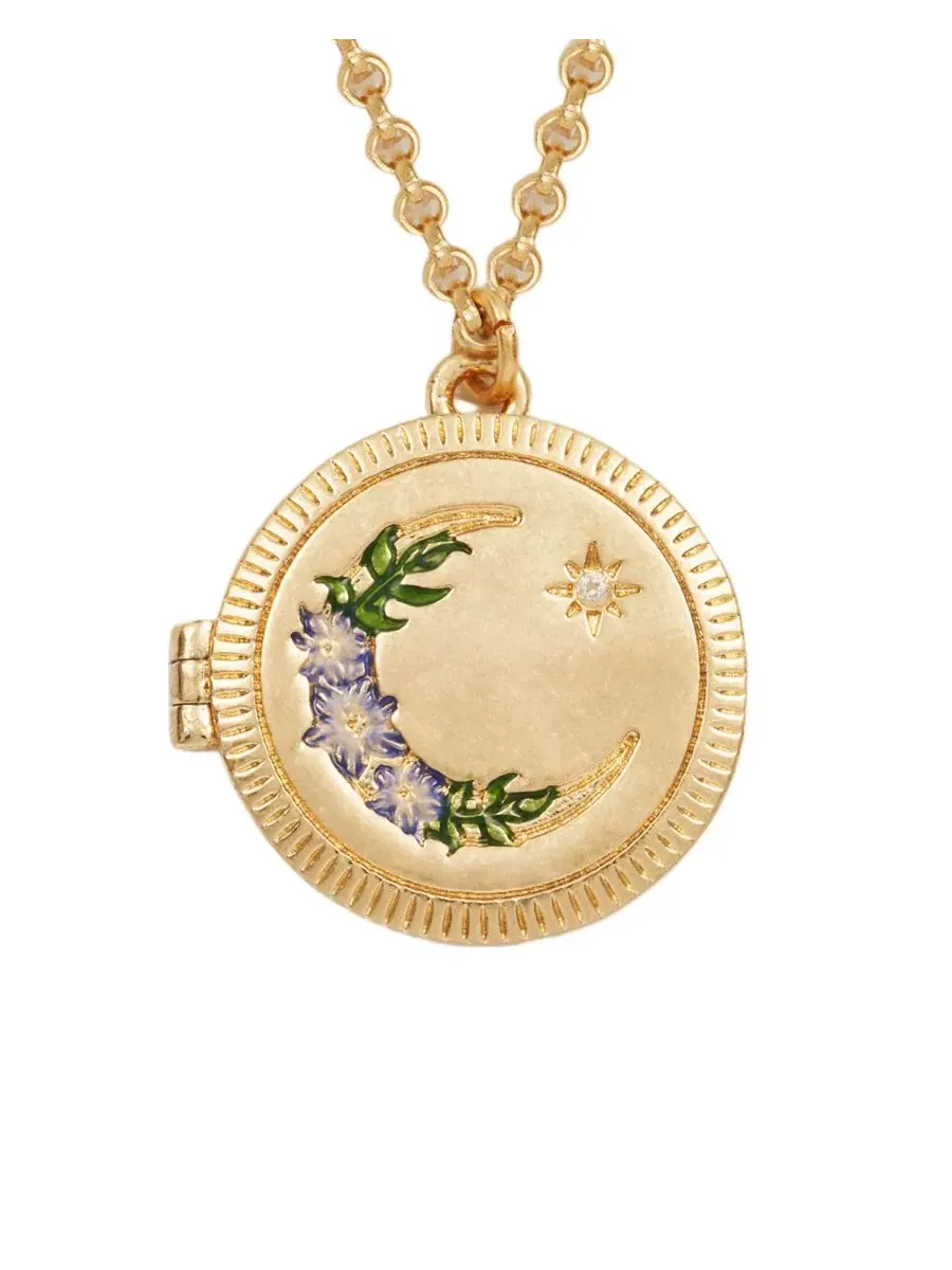 Кулон-медальон Nightshade Moon Gold Locket Chain Necklace Fable England — изображение 3 из 3, оттенок золото