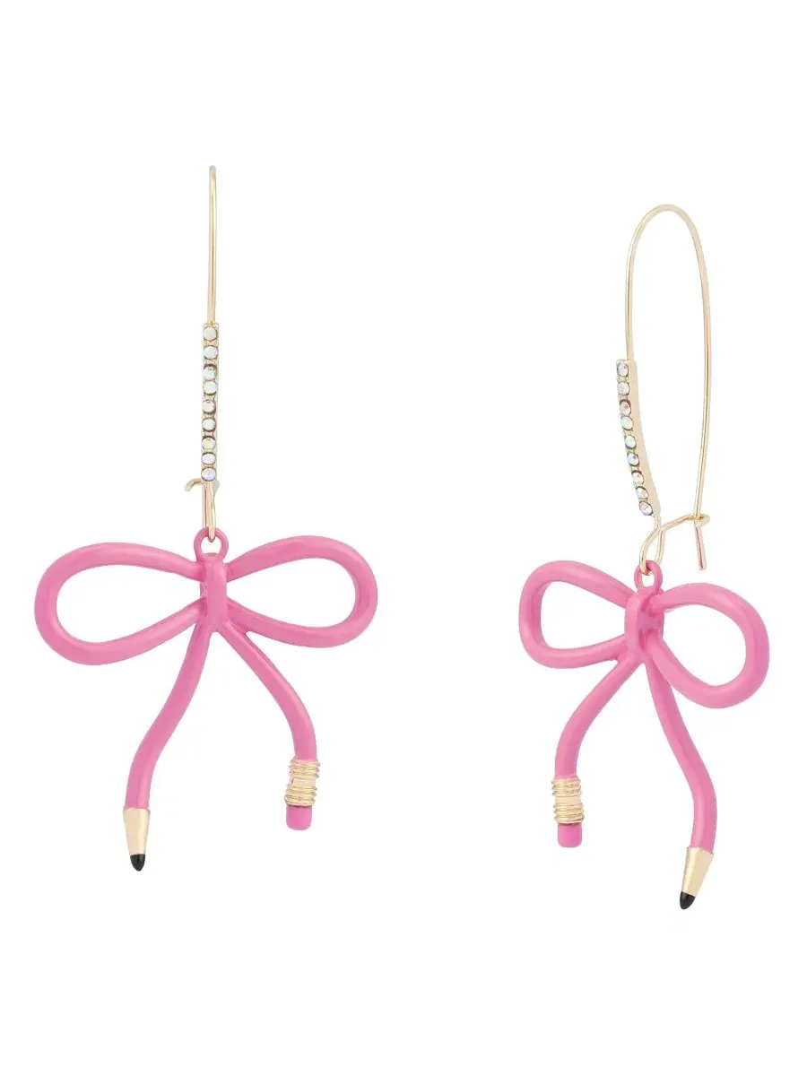 Серьги-подвески с рисунком карандаша Best In Class Bow Pencil Betsey Johnson