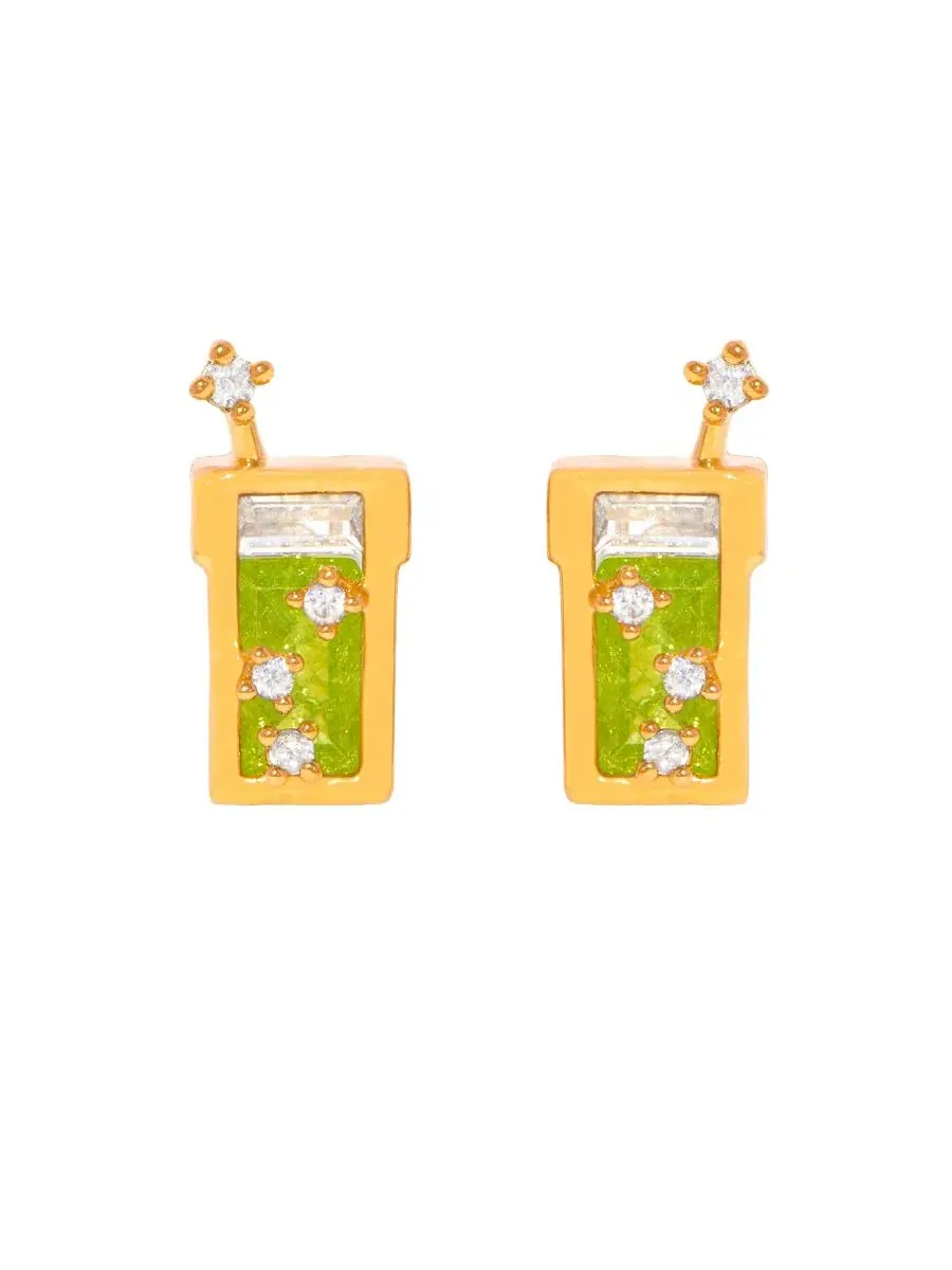 Серьги-пусеты с кристаллами Matcha Studs Girls Crew — изображение 1 из 3, оттенок золото