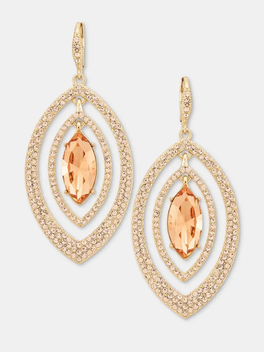 Серьги-подвески с кристаллами и орбитальным дизайном Givenchy — изображение 1 из 4, оттенок темный розовый