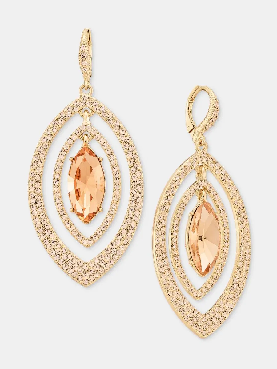 Серьги-подвески с кристаллами и орбитальным дизайном Givenchy — изображение 2 из 4, оттенок темный розовый