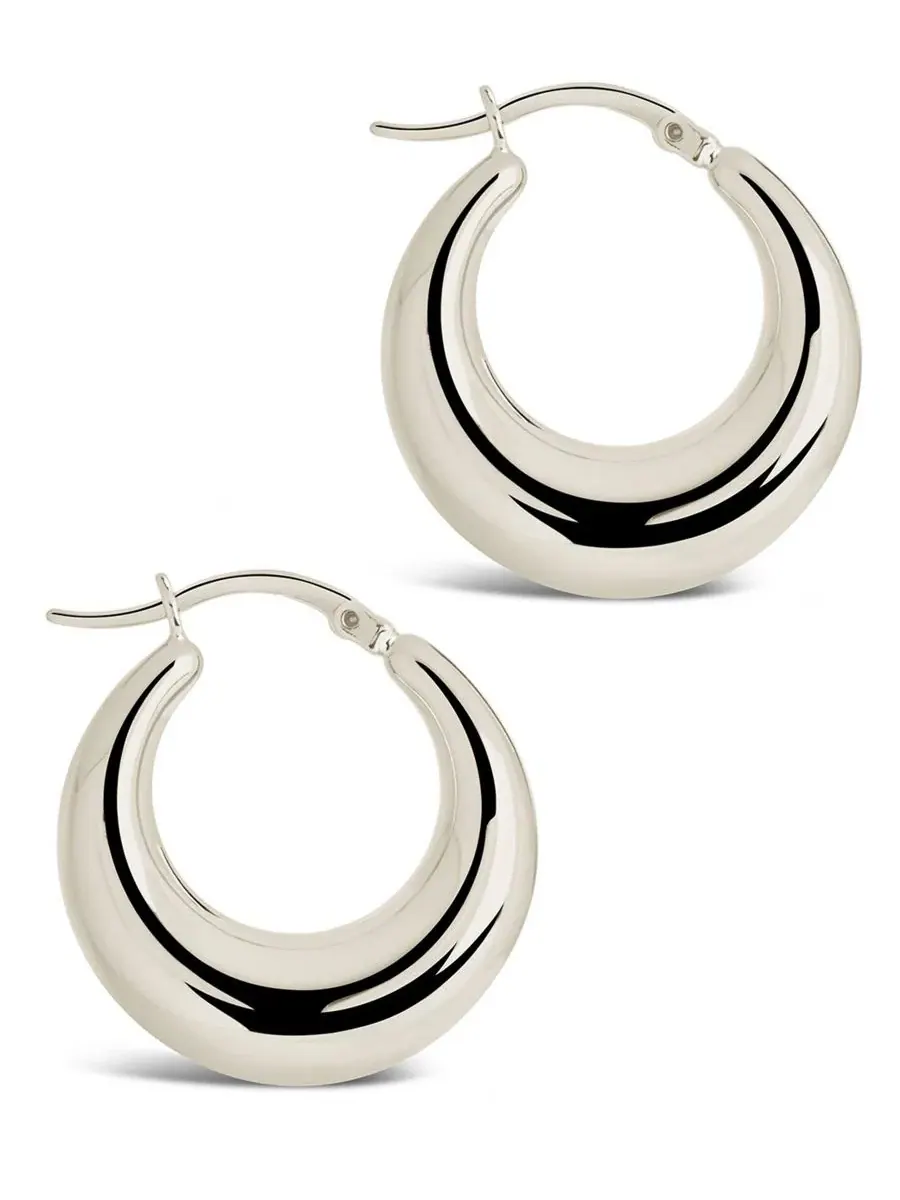 Серьги-кольца с градуированным диаметром Sterling Forever — изображение 2 из 3, оттенок серебристый