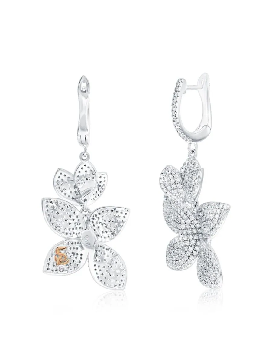 Серьги-подвески Suzy Levian из стерлингового серебра с кубическим цирконием, крупные, в виде — изображение 2 из 4