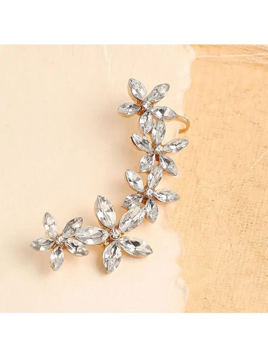 Серьги-каффы с декором — изображение 2 из 3, оттенок серебряный