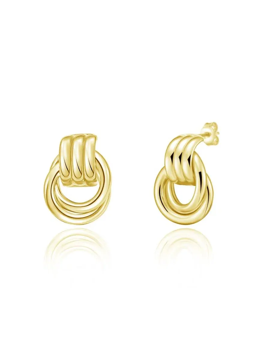 Серьги-гвоздики с молоточком из серебра с позолотой 14K The Lovery — изображение 1 из 3, оттенок золотистый-серебристый