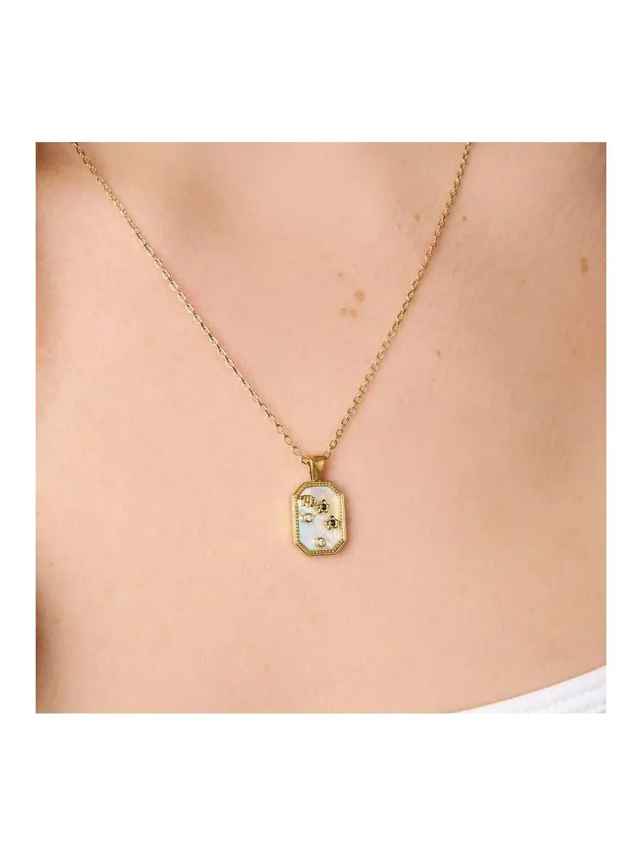 Кулон с зодиакальным созвездием и камнем рождения, модель Birthstone Zodiac Pendant Necklace Little — изображение 4 из 5