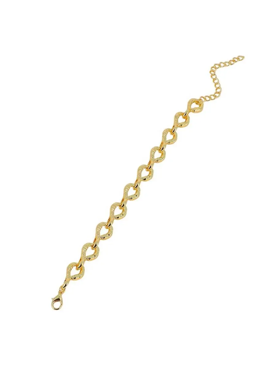 Браслет-цепочка с шарообразными звеньями The Hammered Orb-Link Chain Bracelet SOHI — изображение 1 из 7, оттенок золото