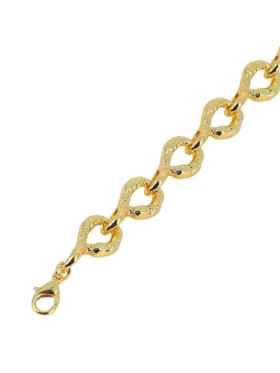 Браслет-цепочка с шарообразными звеньями The Hammered Orb-Link Chain Bracelet SOHI — изображение 5 из 7, оттенок золото