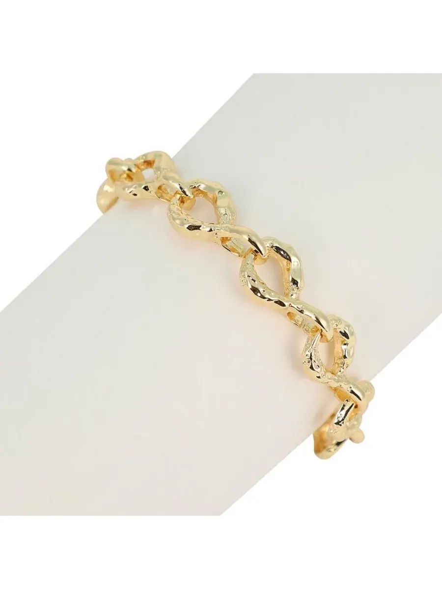 Браслет-цепочка с шарообразными звеньями The Hammered Orb-Link Chain Bracelet SOHI — изображение 6 из 7, оттенок золото