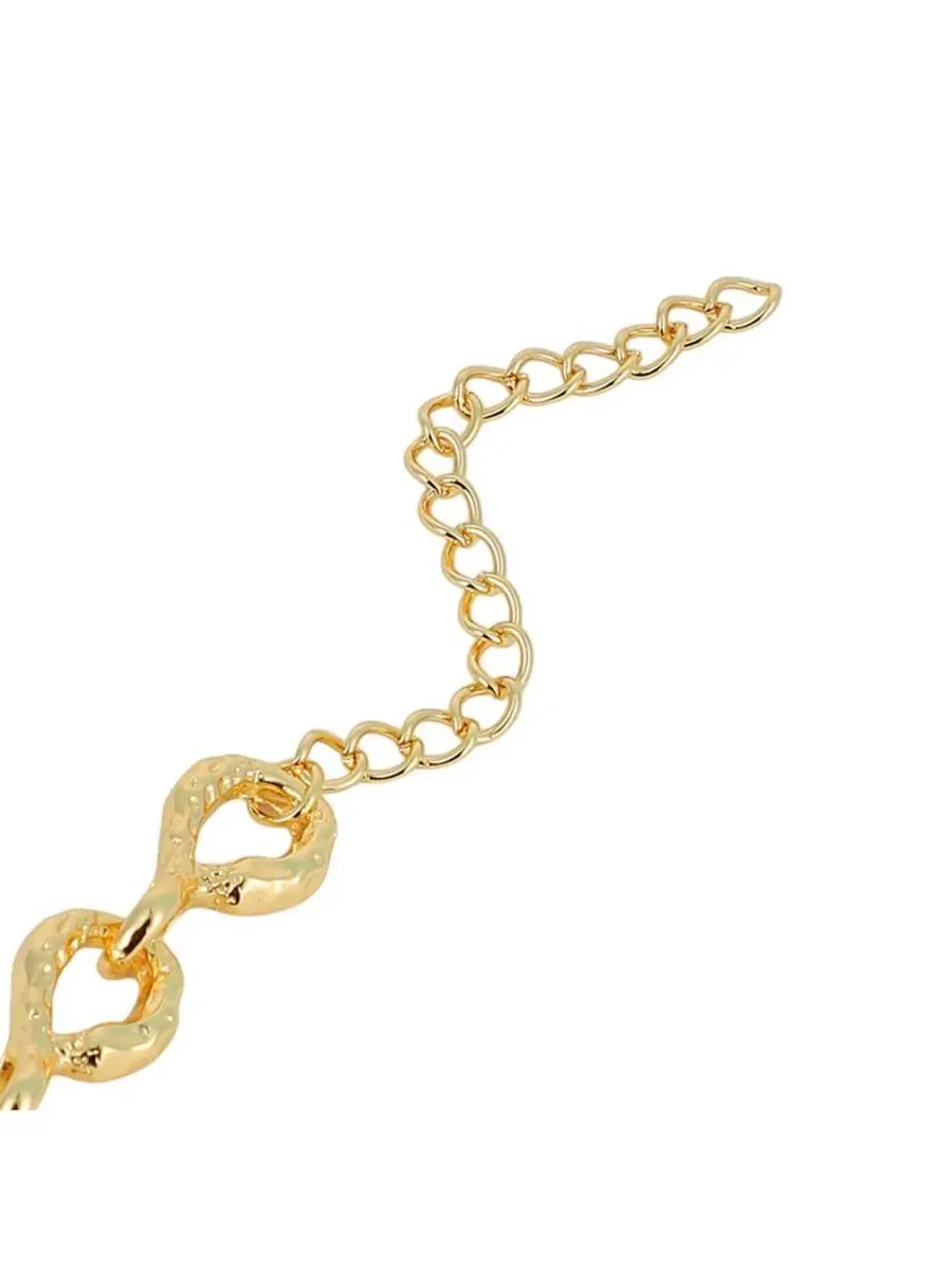 Браслет-цепочка с шарообразными звеньями The Hammered Orb-Link Chain Bracelet SOHI — изображение 7 из 7, оттенок золото