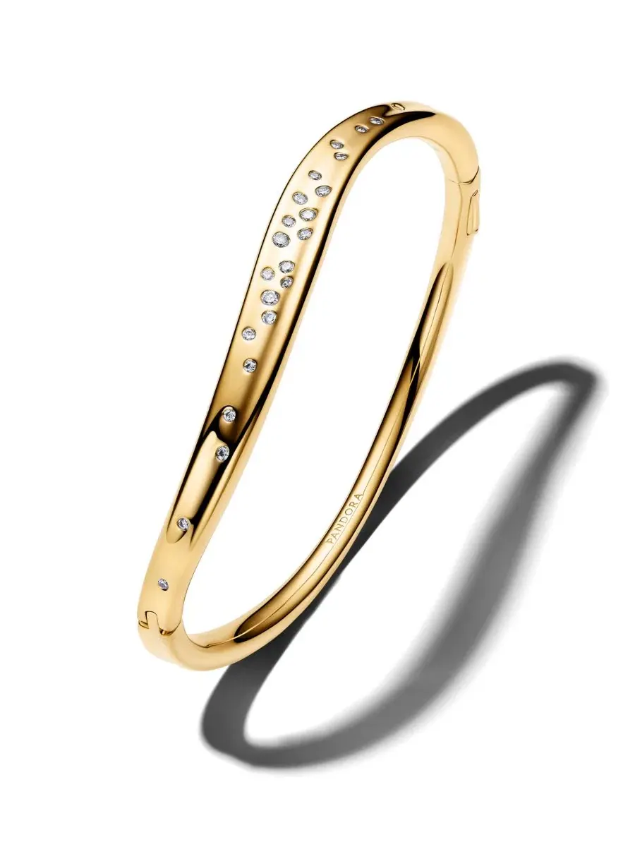 Браслет-кольцо с камнями Stone-Set Bangle Pandora — изображение 1 из 3, оттенок золотистый