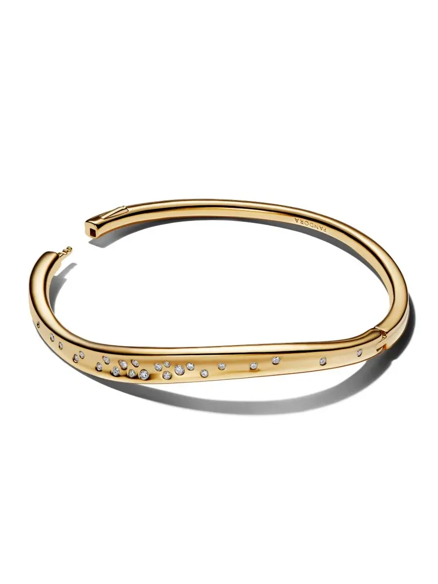 Браслет-кольцо с камнями Stone-Set Bangle Pandora — изображение 2 из 3, оттенок золотистый