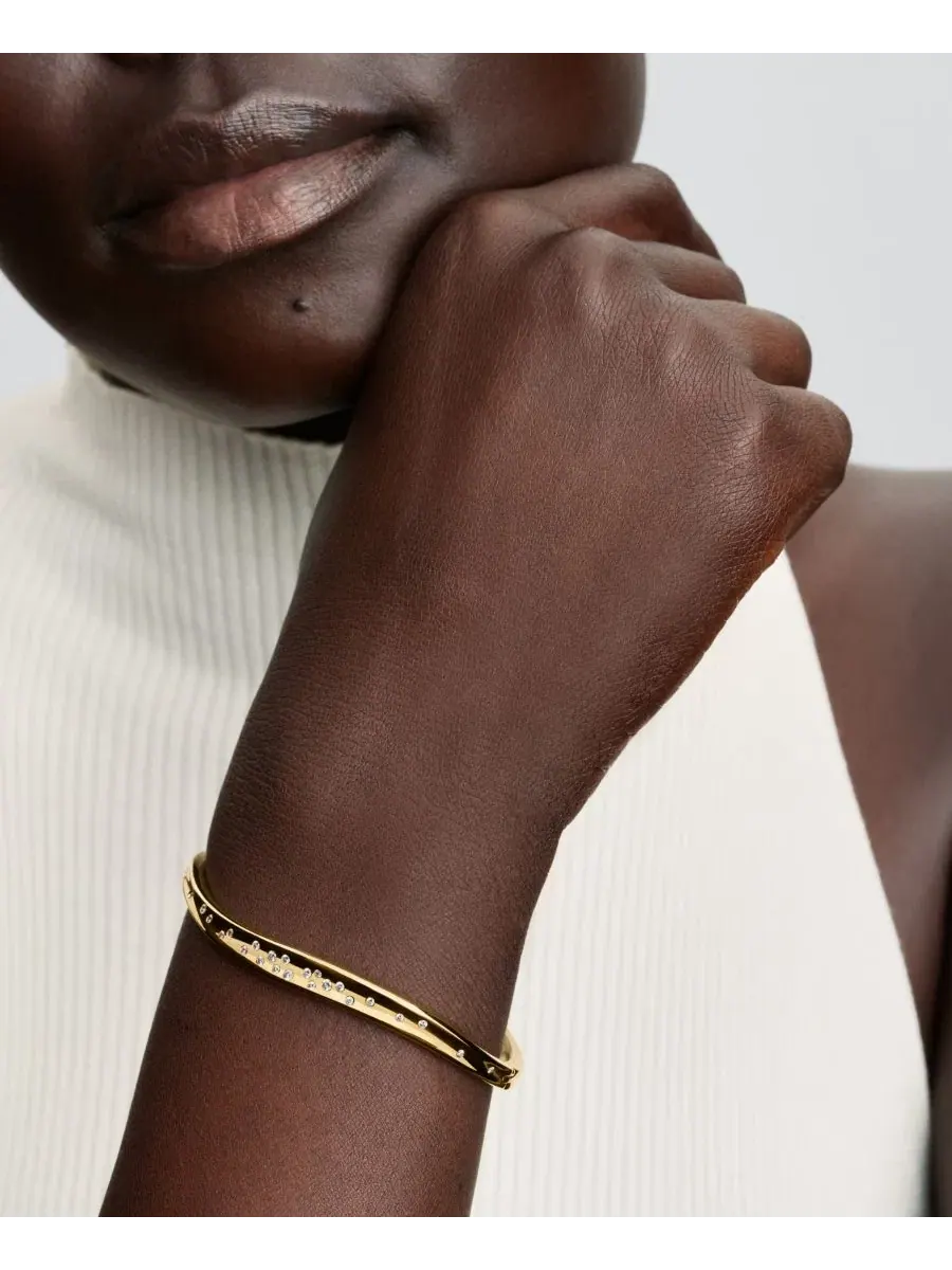 Браслет-кольцо с камнями Stone-Set Bangle Pandora — изображение 3 из 3, оттенок золотистый
