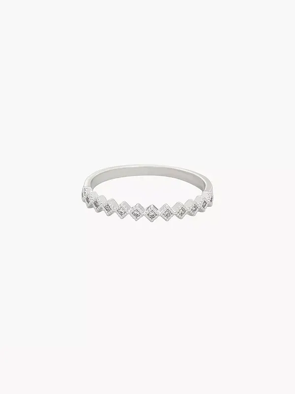 Тонкое кольцо с кристаллами, минималистичное, изящное, составное Bearfruit Jewelry — изображение 1 из 4, оттенок серебряный