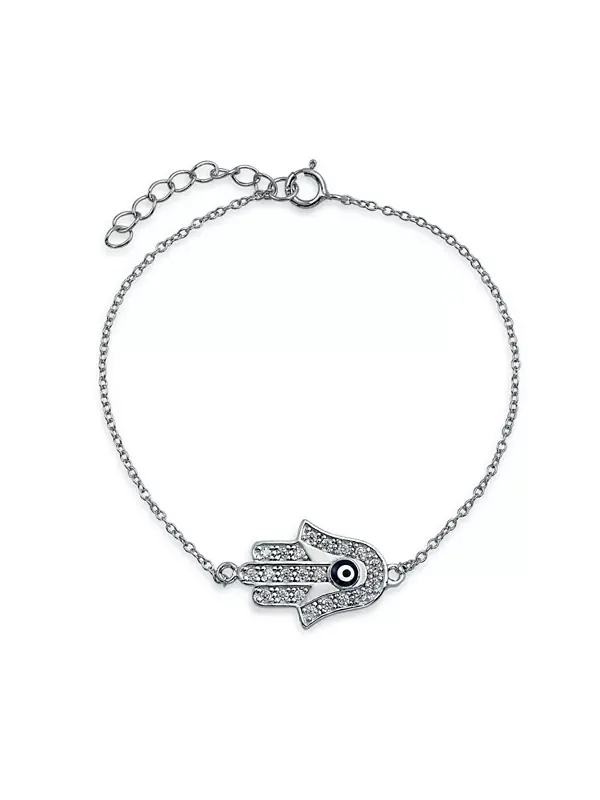 Турецкий амулет от сглаза, звенья цепи, позолоченный Bling Jewelry — изображение 1 из 3, оттенок серебряный