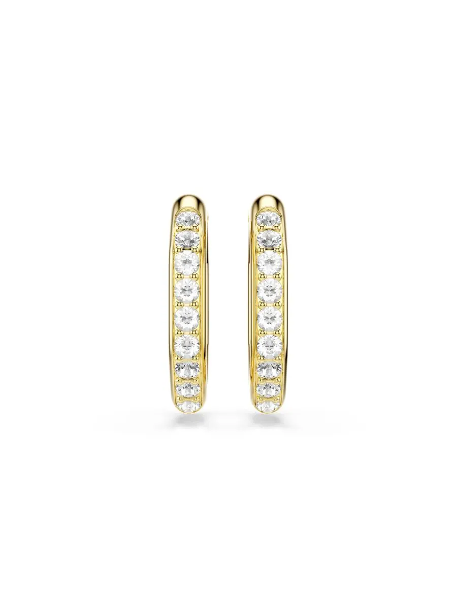 Серьги-кольца Dextera с родиевым покрытием Swarovski — изображение 2 из 6, оттенок золото