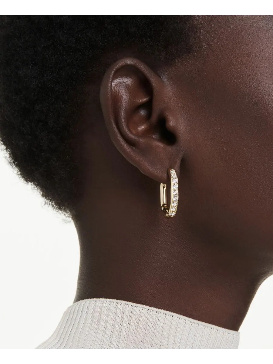 Серьги-кольца Dextera с родиевым покрытием Swarovski — изображение 6 из 6, оттенок золото