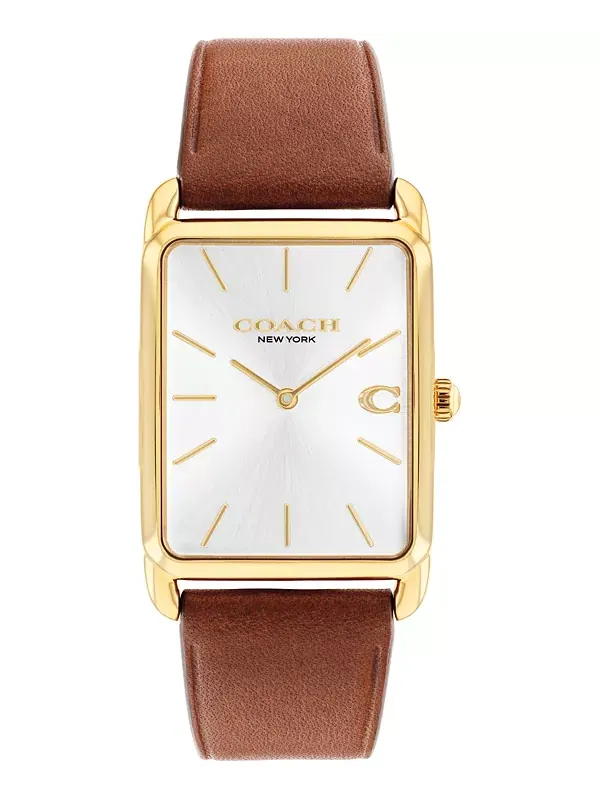 Мужские часы Elliot с кожаным ремешком, 32 x 36 мм Coach