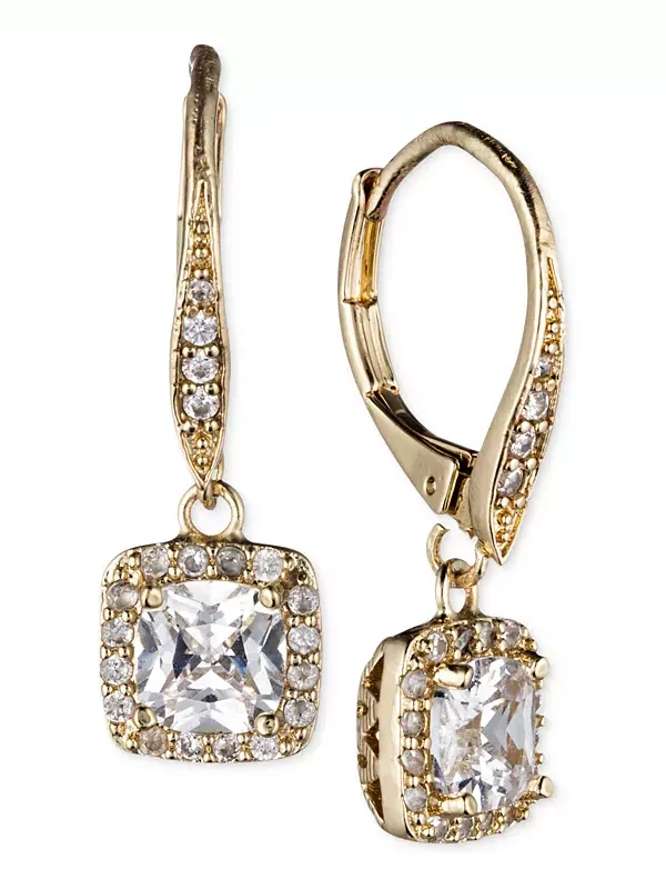 Серьги-Подвески с кристаллами паве Anne Klein — изображение 1 из 3, оттенок золото