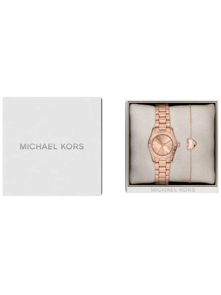 Женский набор часов и украшений Michael Kors Lexington, 26 мм — изображение 7 из 9, оттенок розовый золотистый