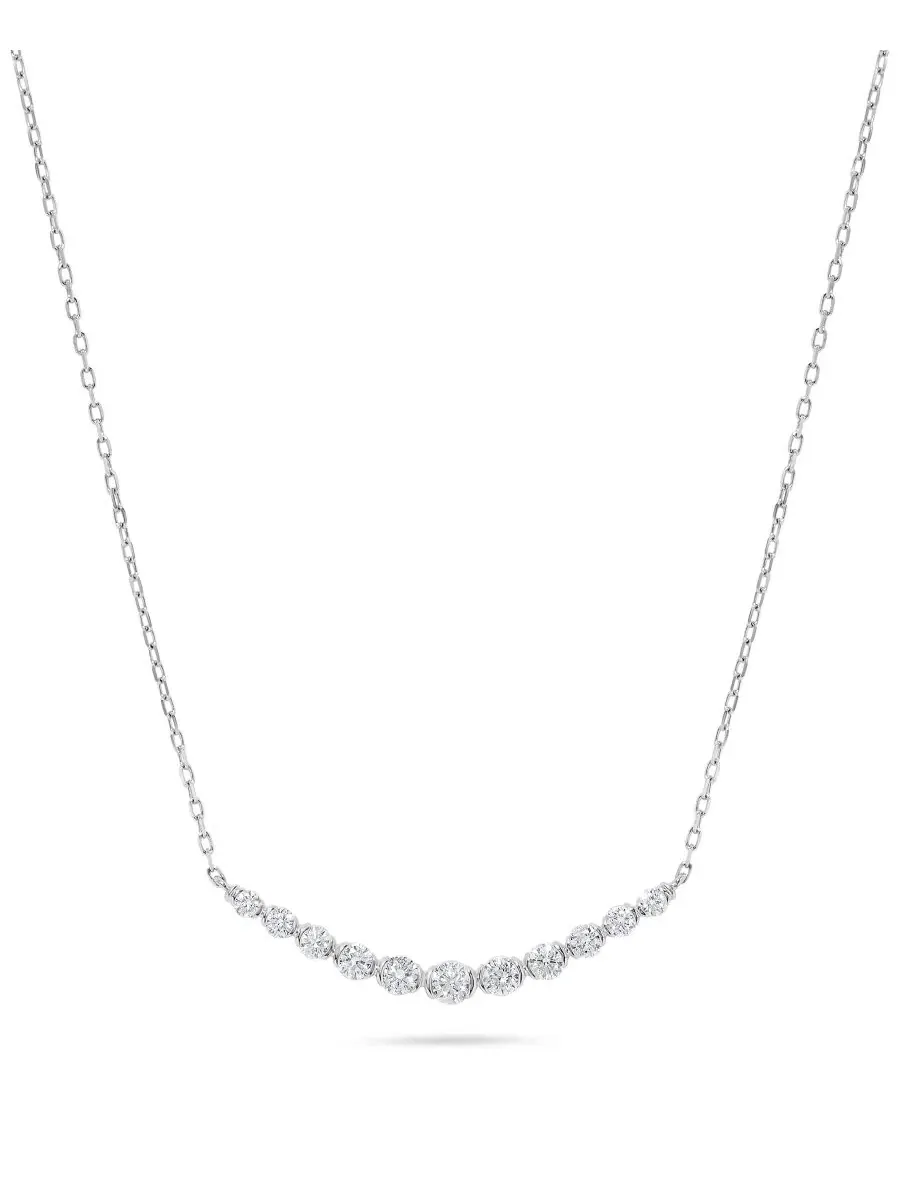 Колье с подвеской-улыбкой, 3/4 ct. t.w. — изображение 1 из 3, оттенок золотистый