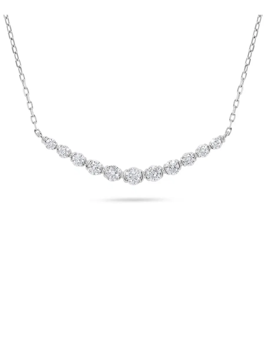 Колье с подвеской-улыбкой, 3/4 ct. t.w. — изображение 2 из 3, оттенок золотистый
