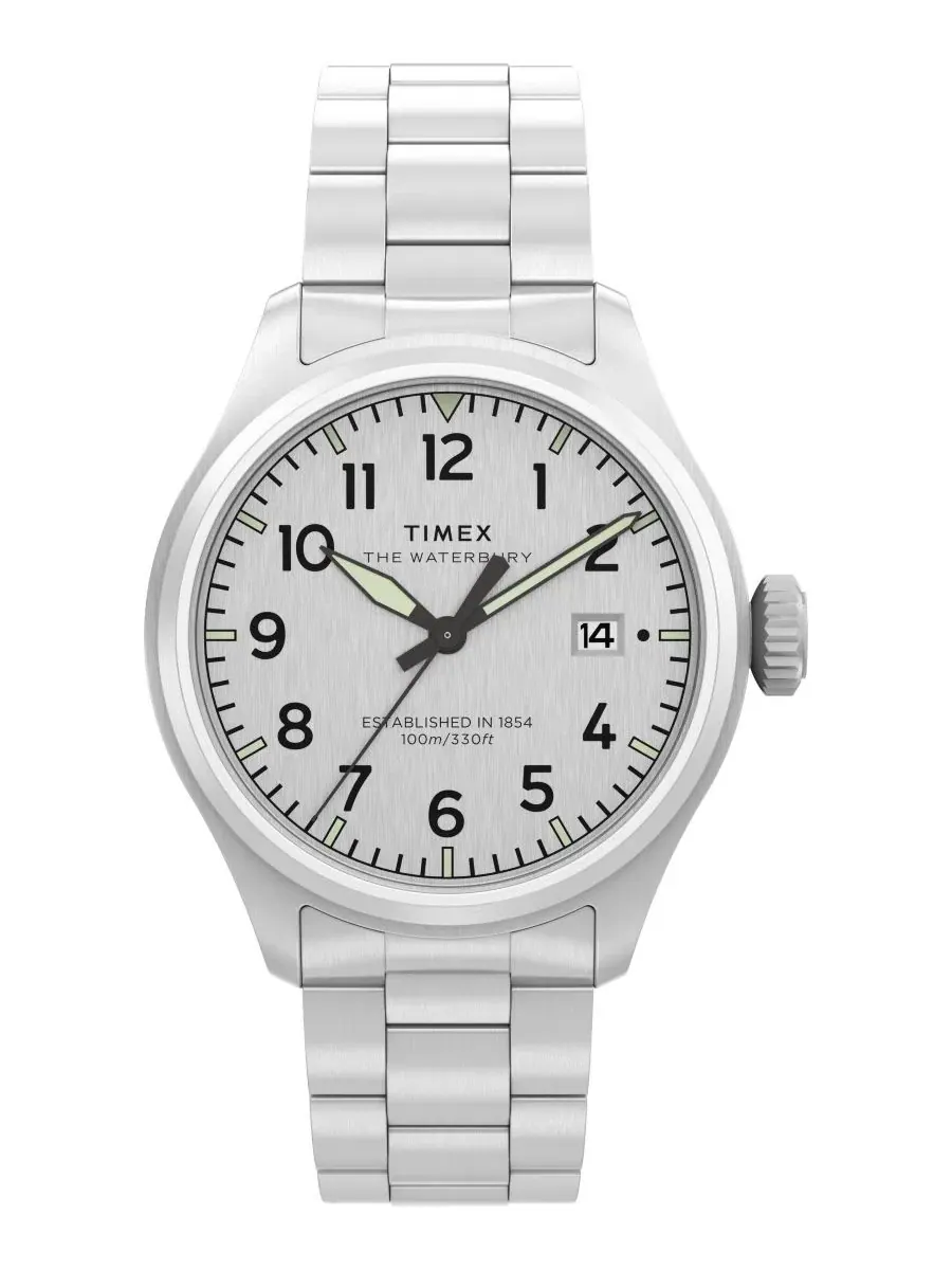 Мужские часы Timex Waterbury Ace, кварцевые, с серебристым циферблатом, 41 мм