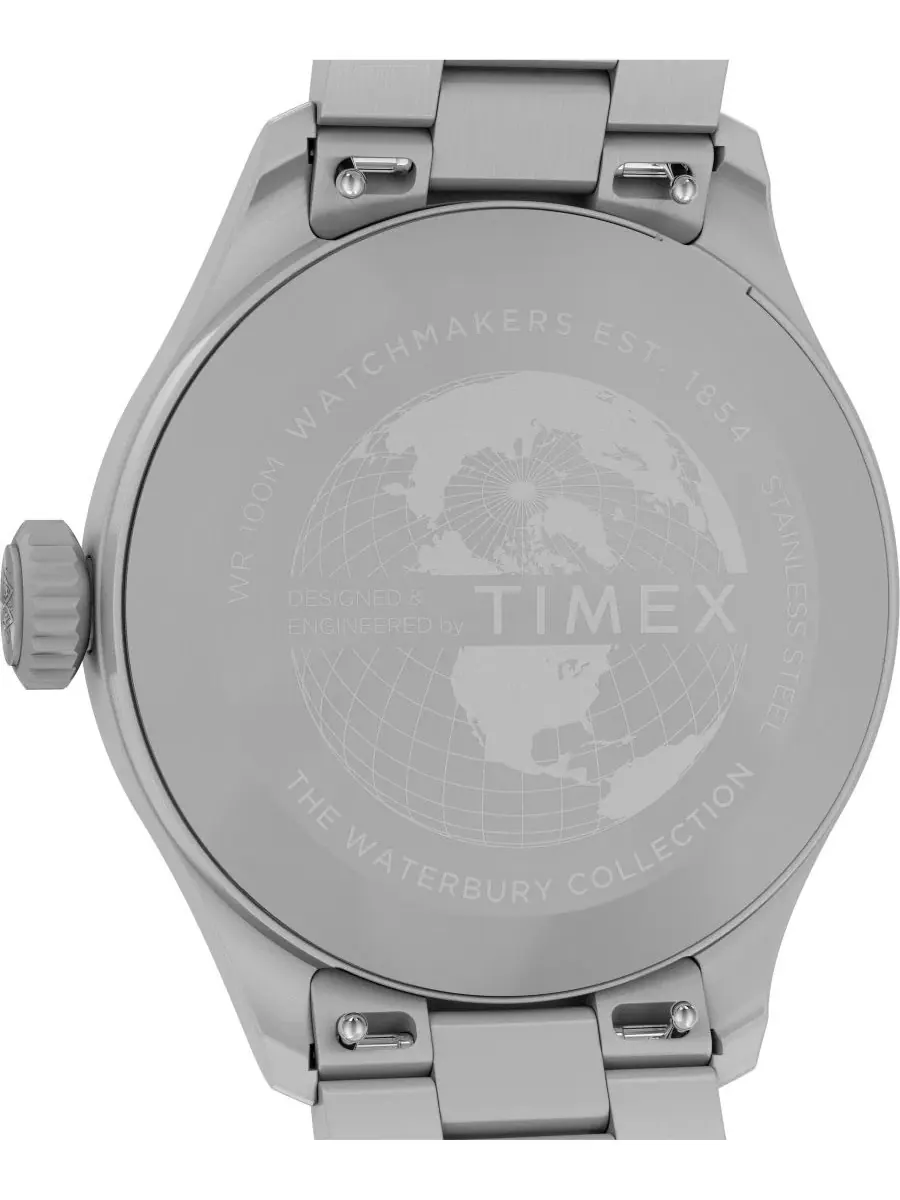 Мужские часы Timex Waterbury Ace, кварцевые, с серебристым циферблатом, 41 мм — изображение 4 из 6, оттенок серебряный