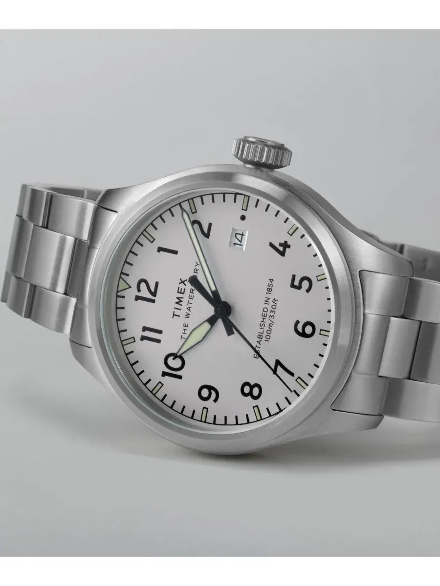 Мужские часы Timex Waterbury Ace, кварцевые, с серебристым циферблатом, 41 мм — изображение 6 из 6, оттенок серебряный
