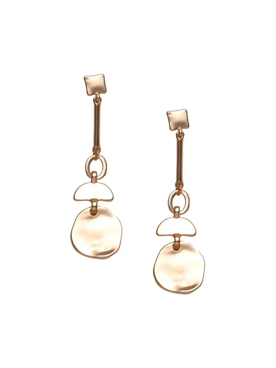 Серьги-подвески Dented Relic Drop SOHI — изображение 1 из 3, оттенок золото