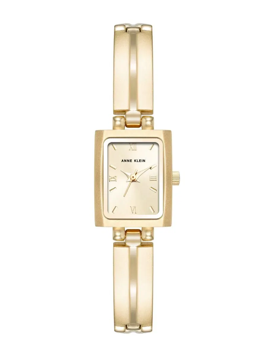 Женские часы с прямоугольным корпусом, золотистый сплав, модель Anne Klein