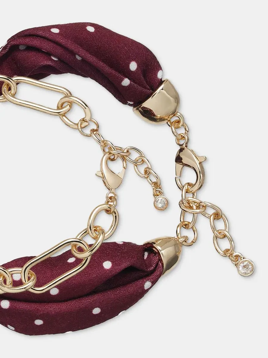 Комплект браслетов Link & Scarf Flex, 2 шт On 34th — изображение 2 из 3, оттенок красный