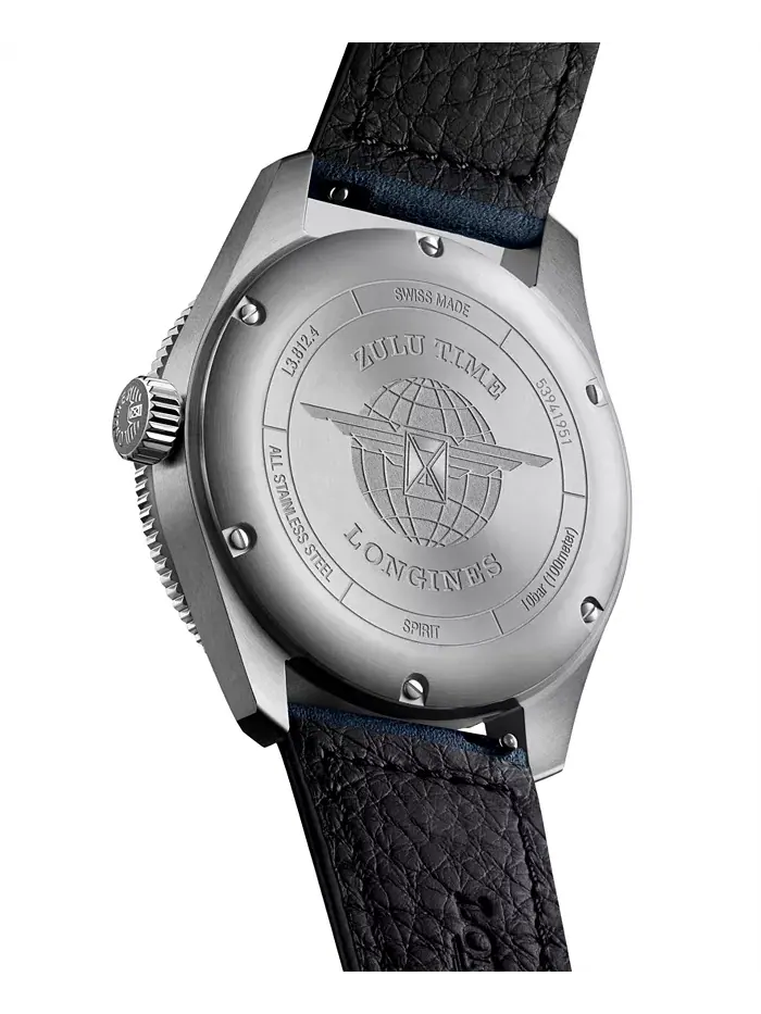 Мужские швейцарские автоматические часы Spirit Zulu Time с синим кожаным ремешком, 42 мм Longines — изображение 2 из 4