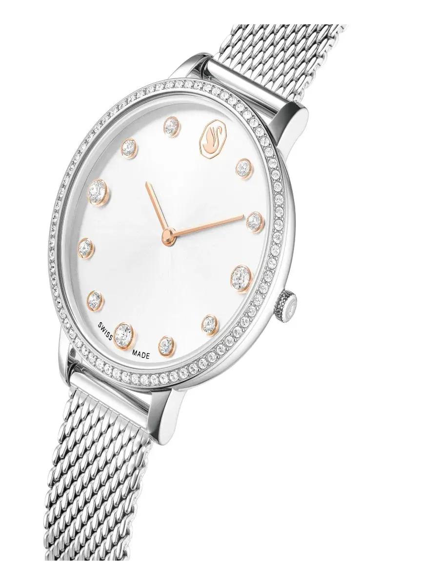 Часы Clarica Swiss Metal Bracelet Watch 35 x 35мм Swarovski — изображение 5 из 6, оттенок серебряный