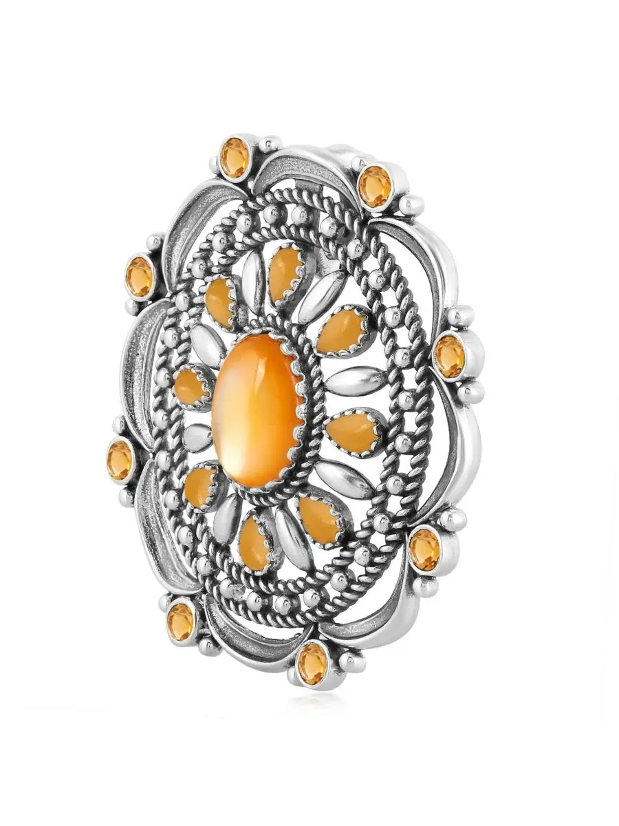 Подвеска-кулон с желтым перламутром, цитрином и яшмой American West Jewelry — изображение 2 из 3, оттенок золотистый